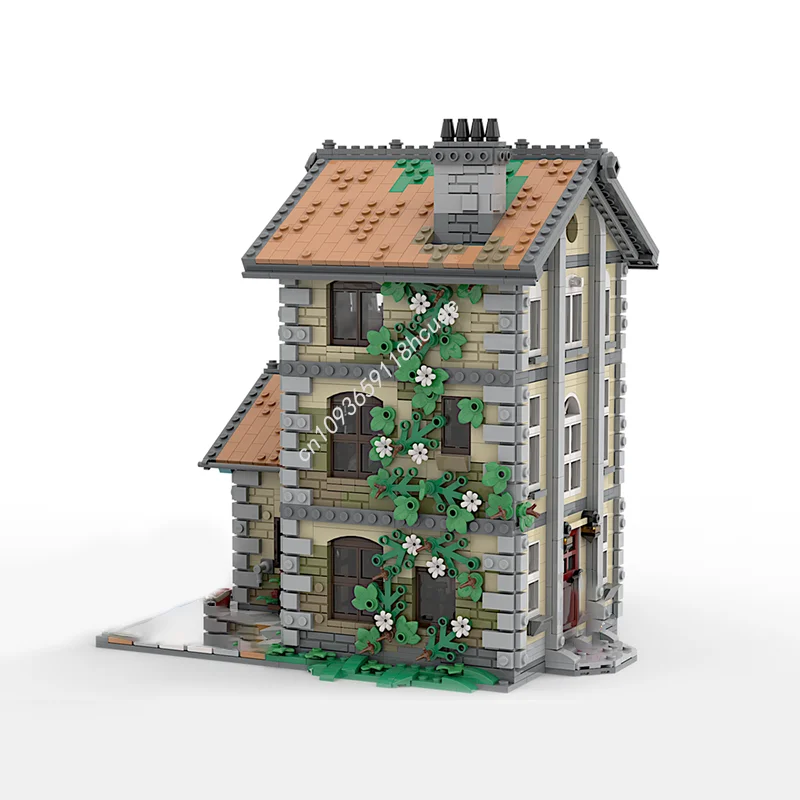 Moc personalizado edifício modular casa de família vista rua modelo bloco de construção diy montagem criativa tijolos educativos brinquedos presente do miúdo