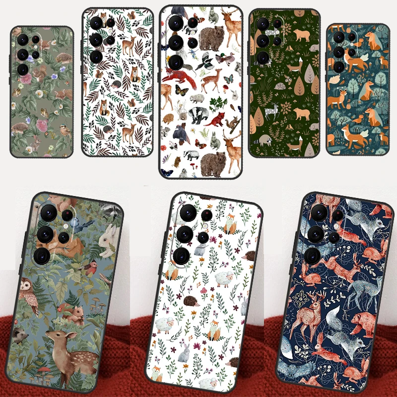 Forest Wild Woodland Animals Cover For Samsung Galaxy S20 FE S21 FE S22 Ultra S9 S10 Note 10 Plus Note 20 S23 Ultra Case