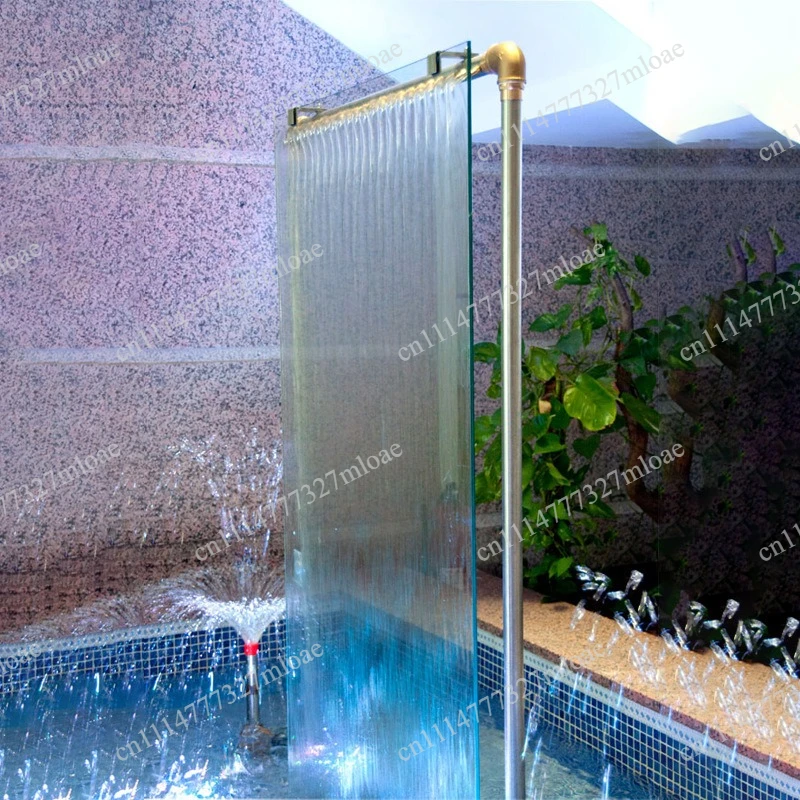 Linear water curtain Water curtain Fountain waterfall outlet Stainless steel rain curtain Flowing  device