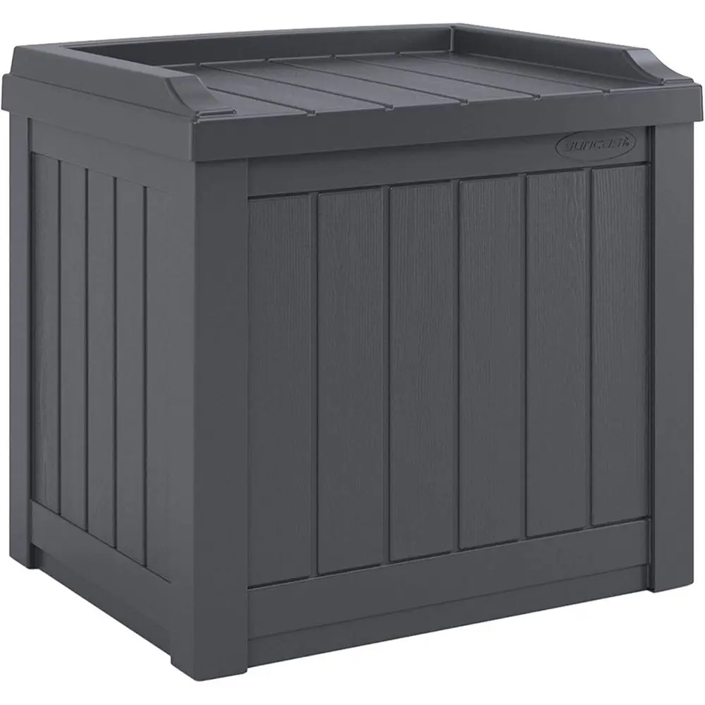 Compact Storage Deck Box with Bench, 22 Gallon Capacity, Suitable for Indoor and Outdoor Spaces