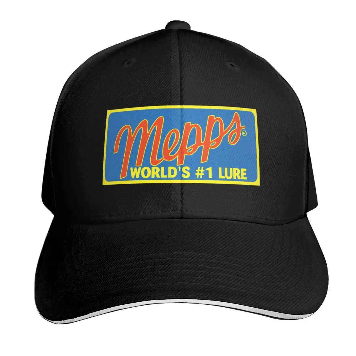 Mepps World's #1 Lure Pocket Baseball Cap Moisture Wicking Quick Dry Curved Brim Classic Fit Low Profile Unstructured
