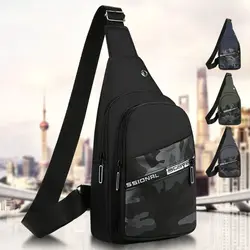 New Canvas Men Chest Bag Large Capacity Chest Pack Casual Sling Bag Sports Male Shoulder Bag Outdoor Crossbody Bag