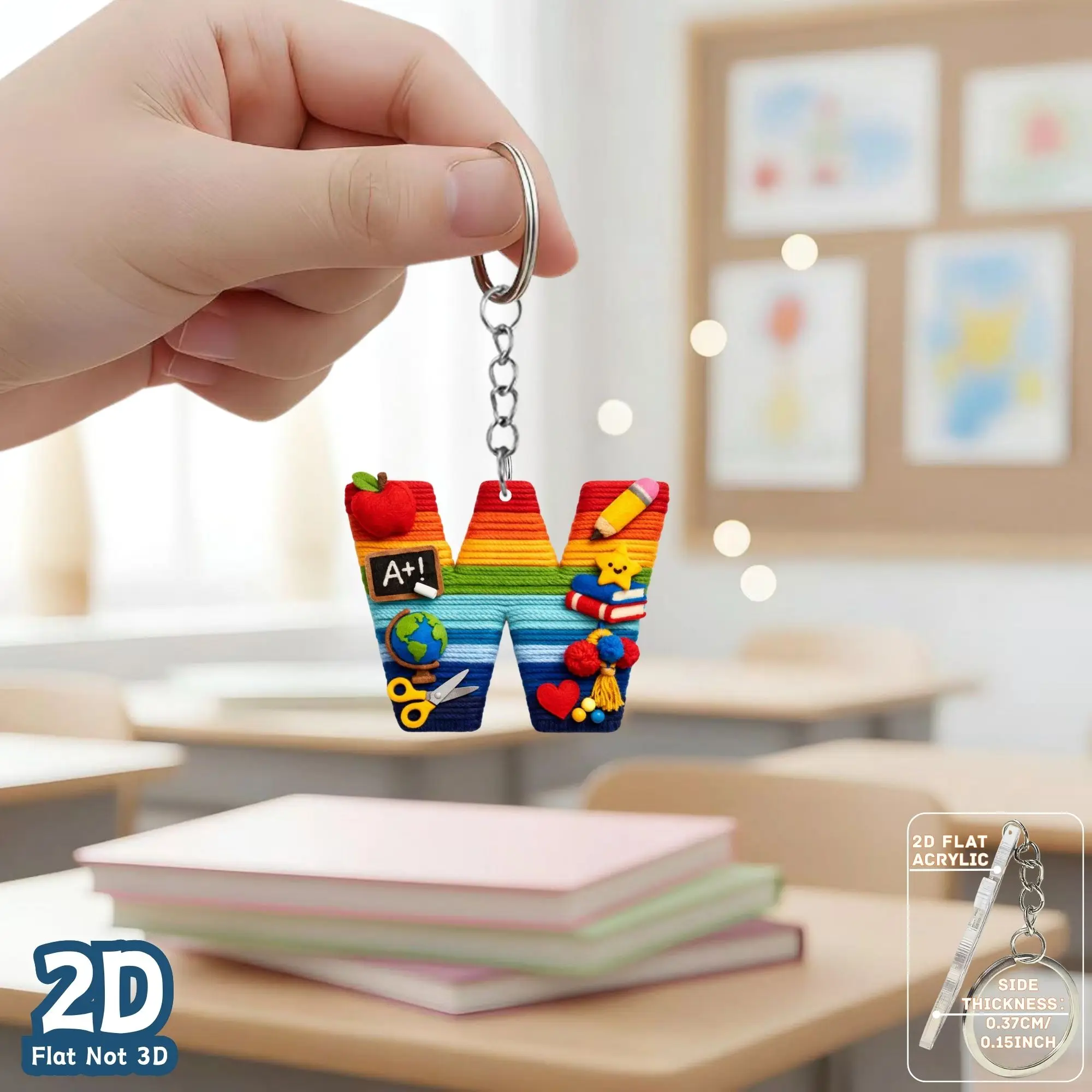 Gift for Her/Him, Plush Style Alphabet Letter A-Z Pattern Acrylic