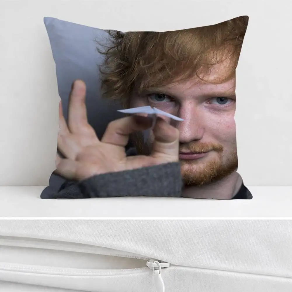 Ed S-Sheeran Double-sided Printed Square Decorative Cushion Cover for Sofa Living Room Home Decor