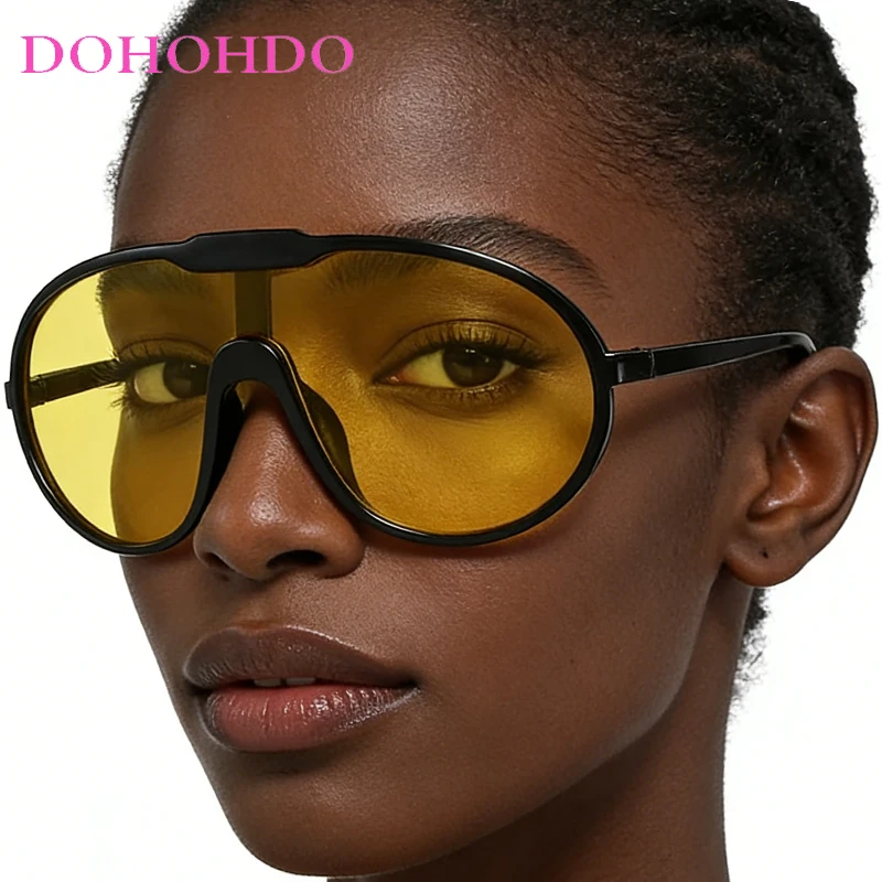 

Punk Oversized Frame One Piece Sunglasses Women Men Fashion Designer Outdoors Driving Cycling Sun Glasses UV400 Lentes De Sol
