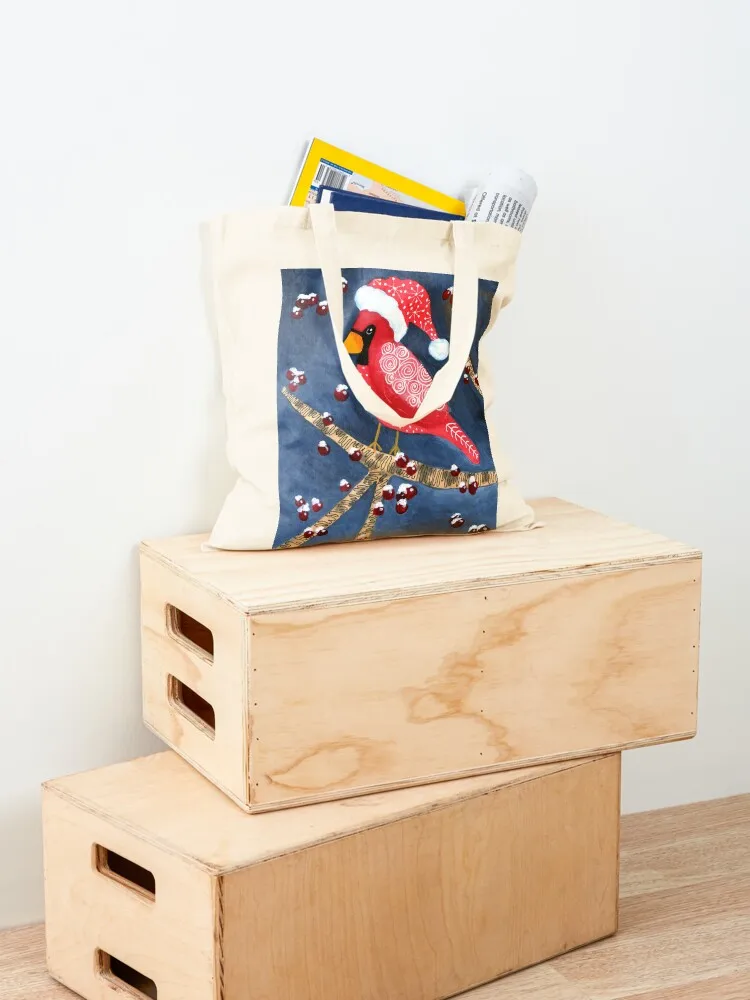 Santa Cardinal Tote Bag tote bags aesthetic Women bags shopping bag logo bags woman 2025