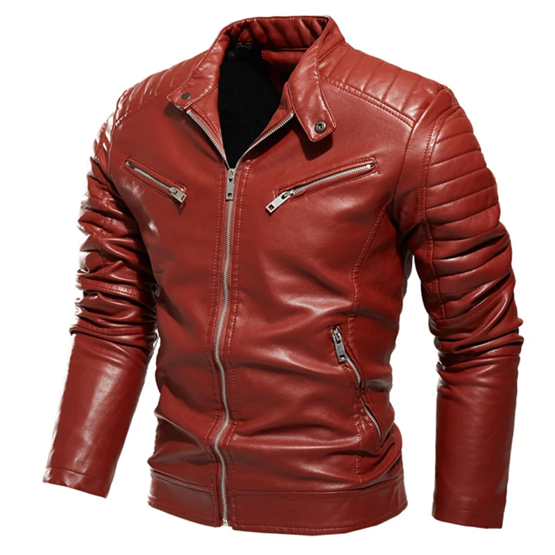 PU Jackets Men Motorcycle Biker Jacket Coat Fashion Autumn PU Leather Jackets Male Moto Biker Coats Slim Fit Leather Clothing