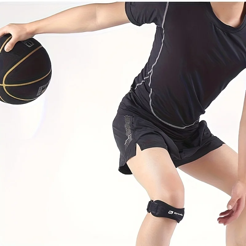 1 Piece Knee Patellar Tendon Support Strap, Adjustable Shock Absorption Compression Knee Pad Brace for Basketball Running
