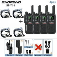 Baofeng BF-T18 Long Range Mini Walkie Talkie UHF 400-470MHz Micro USB Charge Two Way Radio 2-PTT Bottom Walkie-talkie 16CH Radio