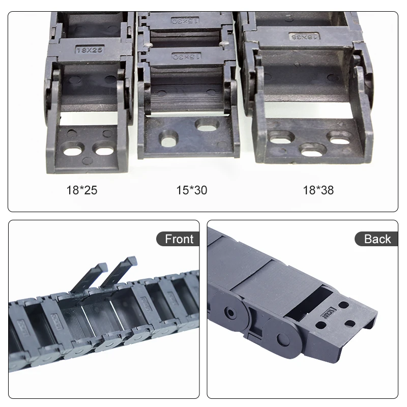 Corrente de arrasto de cabo 15x20 15x30 corrente de arrasto de plástico aberta suporte de transmissão de fio de arrasto de plástico impressora 3d cnc gravação a laser