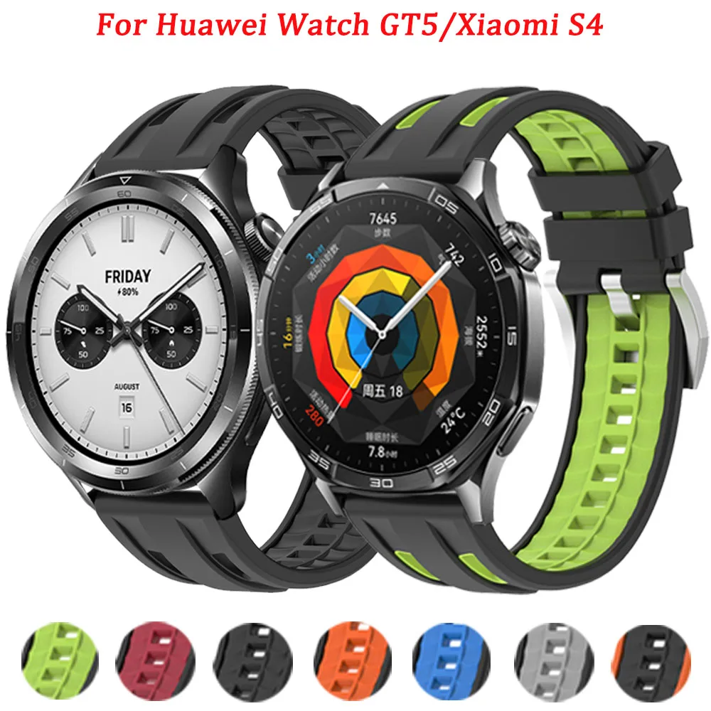 Силиконовый ремешок 22 мм 20 мм для Huawei GT5/GT5 Pro GT4 3 2 42 мм, браслет для Xiaomi Watch 2Pro S4 S3 S2 S1Pro, ремешок для часов Correa