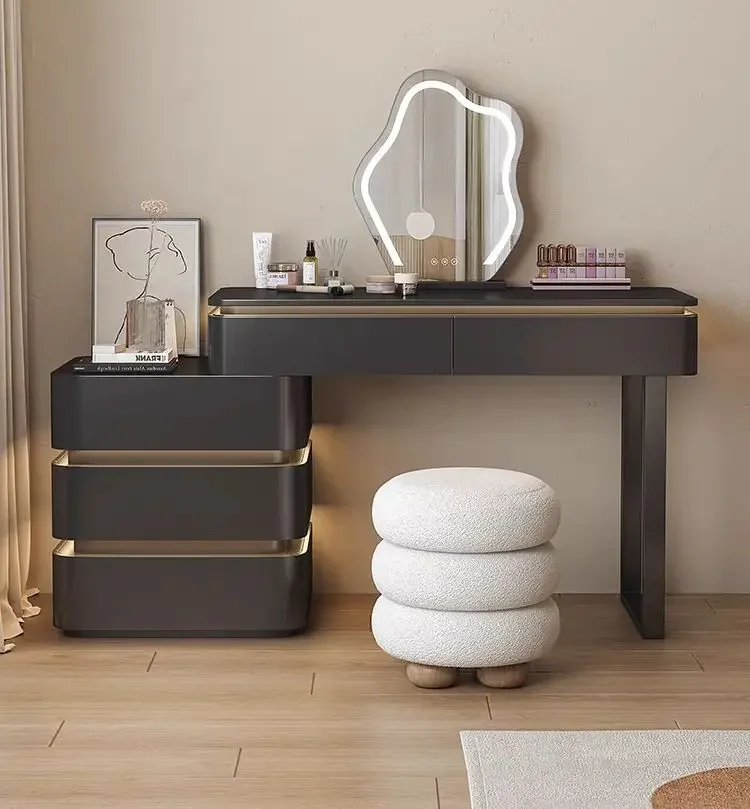 Black dresser integrates light luxury modern bedroom designer high-end solid wood dresser