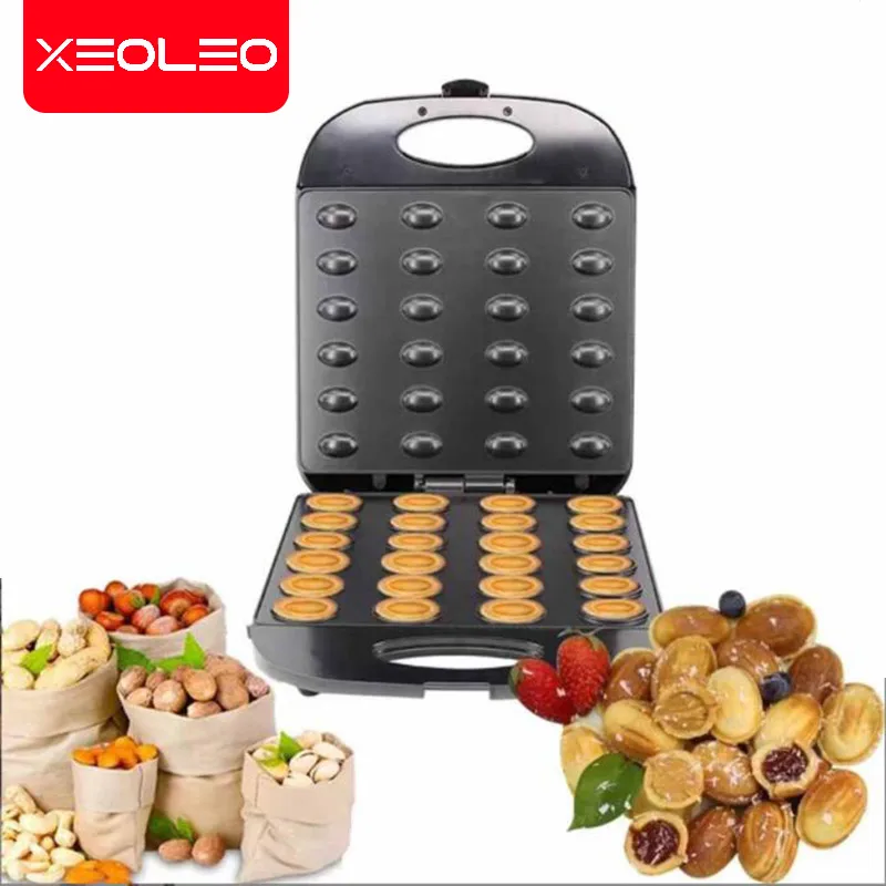 XEOLEO Electric Pastry Automatic Nut Waffle Bread Maker Sandwich Donut Baking Breakfast Machine Walnut Kitchen Oven 24 Grid