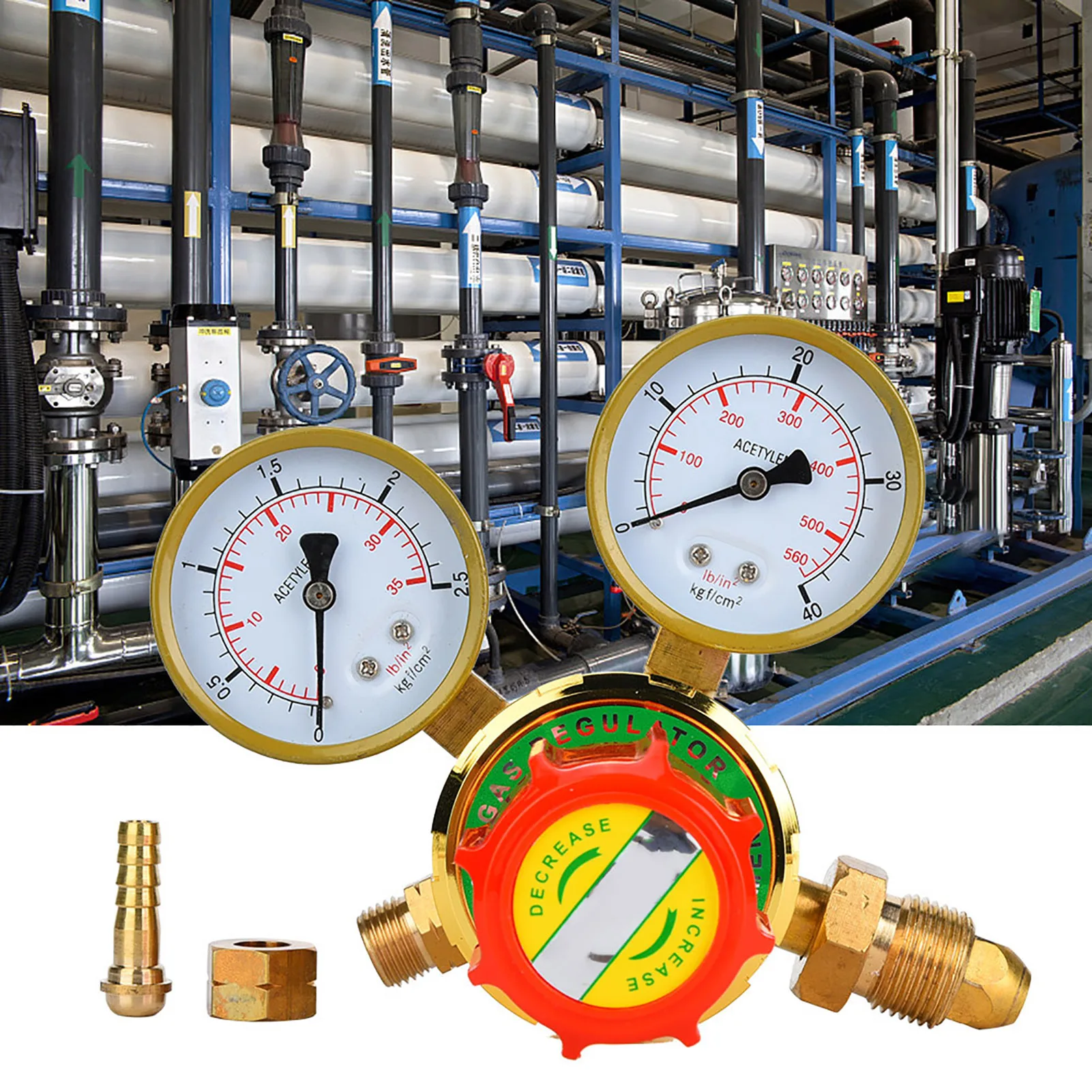 Acetylene Pressure Gauge High Temp Resistant Gas Regulator Copper Professional for Gas Torch Welding for Electronic Industry