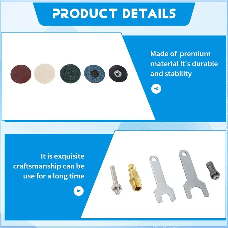 A21I-1/4 Inch Air Angle Die Grinder 90 Degree Pneumatic Grinding Machine Cut Off Polisher Mill Engraving Tools Set With Spanner