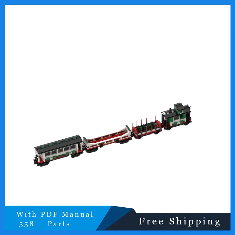 

558 PCS Mini Holiday Train Passenger Car MOC Model Building Block Bricks DIY Creative Educational Technology Toy Christmas Gifts