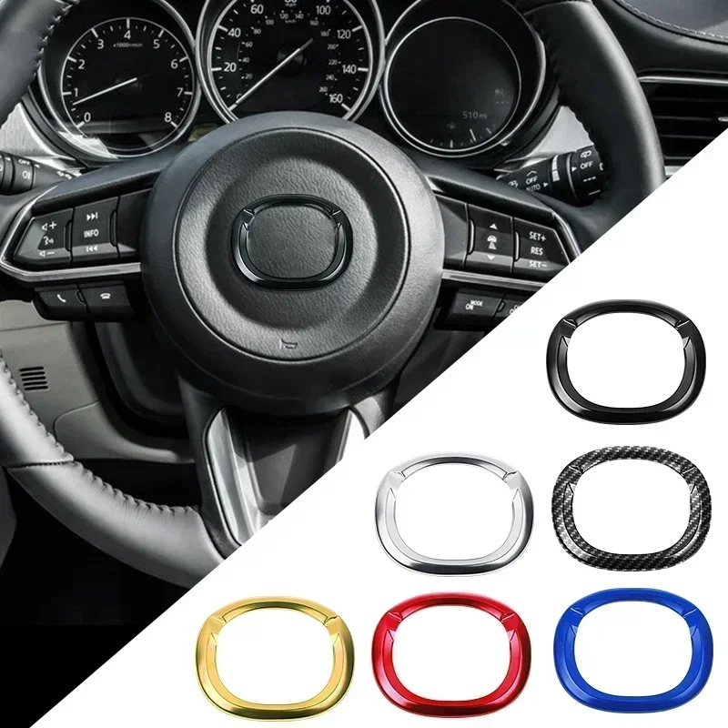 Автомобильное рулевое колесо из АБС-пластика, наклейка для Mazda 3 CX3, CX4, CX5, CX7, CX8, CX9, CX30, RX7, Atenza, Axela, украшение интерьера, 1 шт.