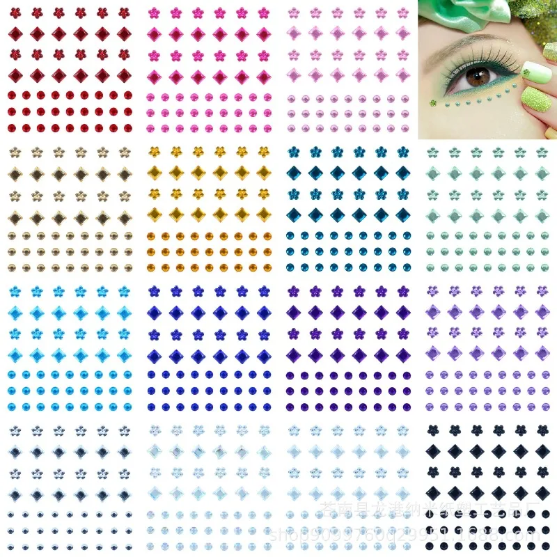 

Crystal Acrylic Colorful Face Gems Stickers for Kids Stage Performance Eye Rhinestone Sparkle Premium Safe Non Toxic Face Decor