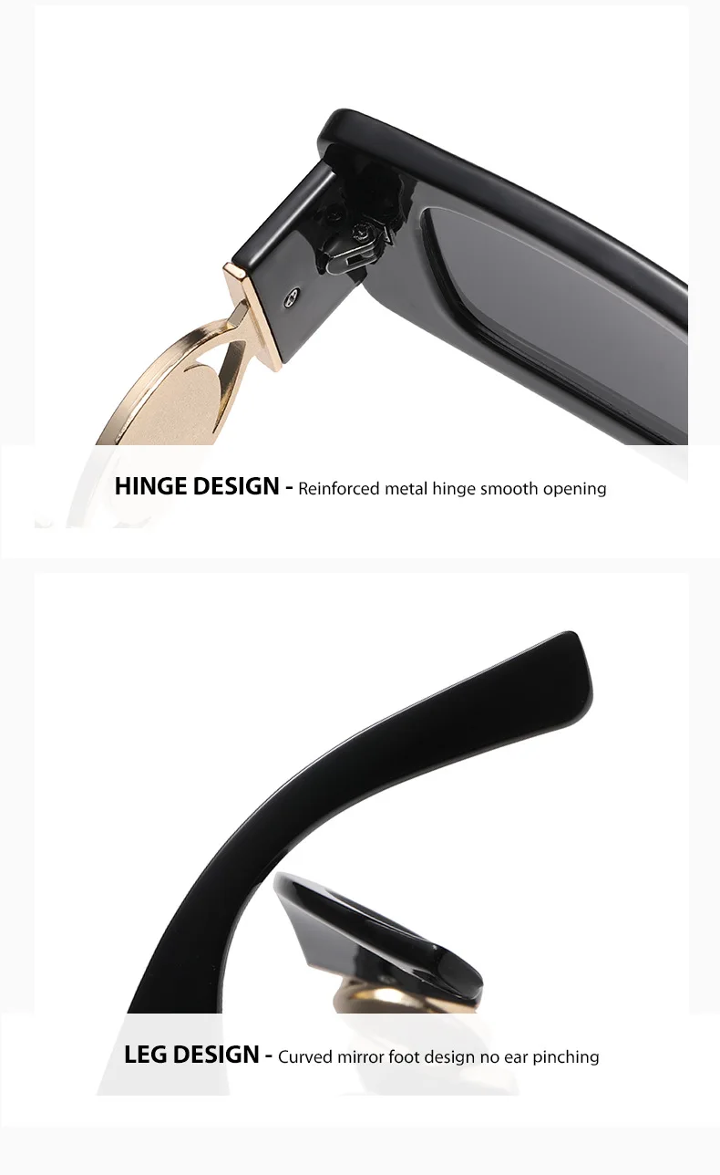 Neue Quadratische Kleine Rahmen Sonnenbrille Für Frauen Straße Fotografie Gläser Fashion Square Moderne Sonnenbrille JH3033 – Detail 7