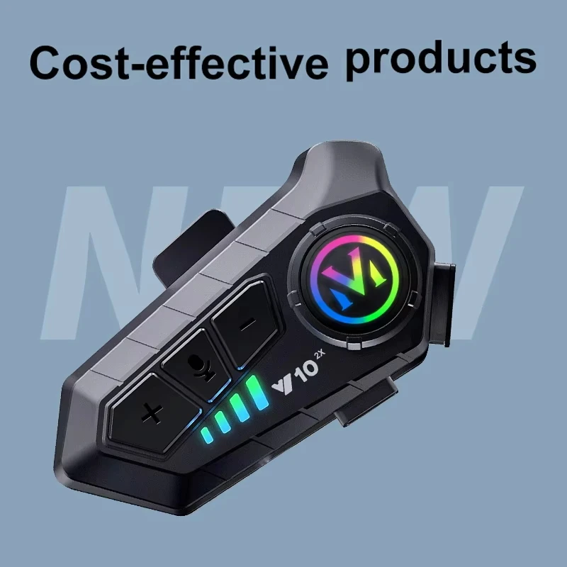 Y10-2X Wireless Bluetooth5.3 Motorcycle Helmet Intercom Headset Waterproof 300 m Intercomunicador Speaker Earphone Soft Hard Mic
