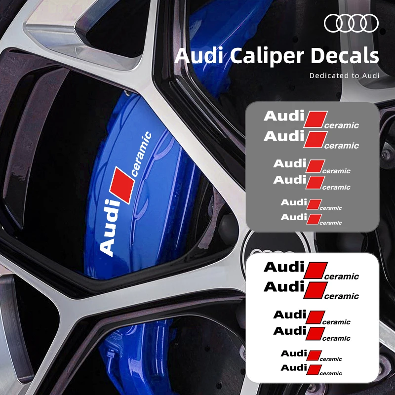 6pcs Heat Resistance Caliper Decals Wheel Decor Vinyl Stickers for audi ceramic A3 A4 A5 A6 A7 Q3 Q5 Q7 RS3 RS4 RS5 S3 S4 S5 S7