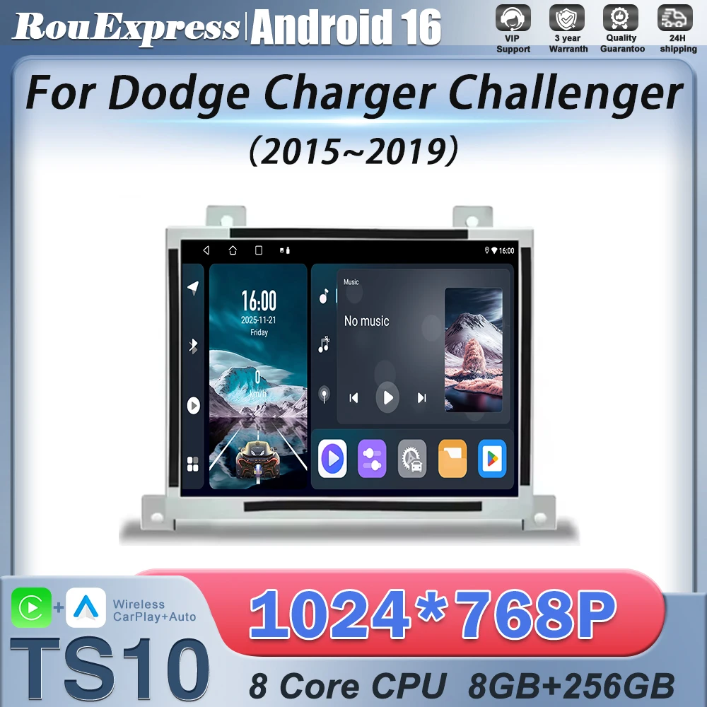 Android For Dodge Charger Challenger 2015 2016 2017 2018 2019 Car Radio Carplay Multimedia Player Bluetooth Video Auto Radio DVD