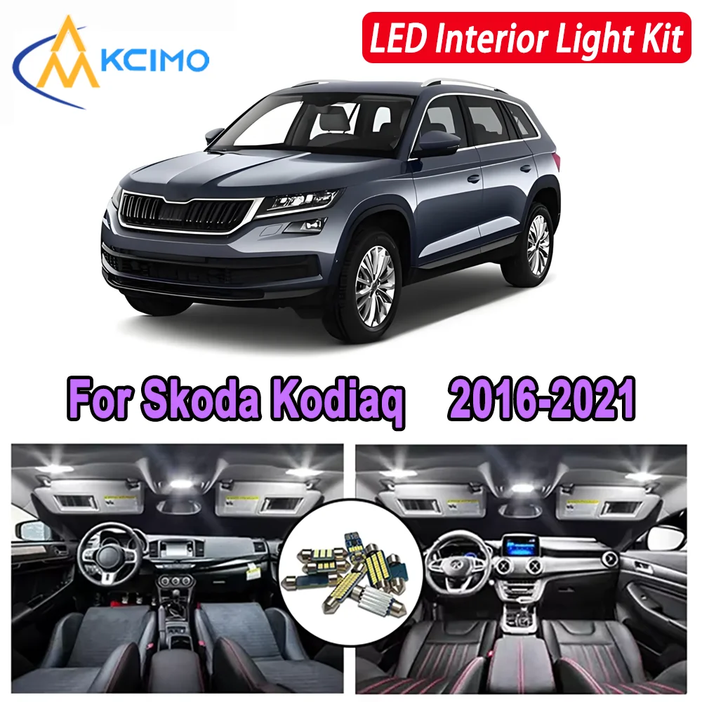 

Kcimo LED For Skoda Kodiaq (2016-2021) Premium Bright LED Interior Dome Map Trunk Light Kit Car Led Lamps Canbus Car LED Lights