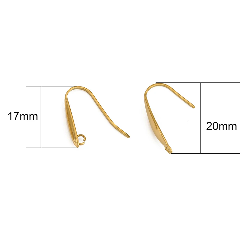 10pcs Never Fade Stainless Steel Earring Hooks Wire Making PVD Hypoallergenic Earrings Clasps Supplies For Diy Jewelry Findings