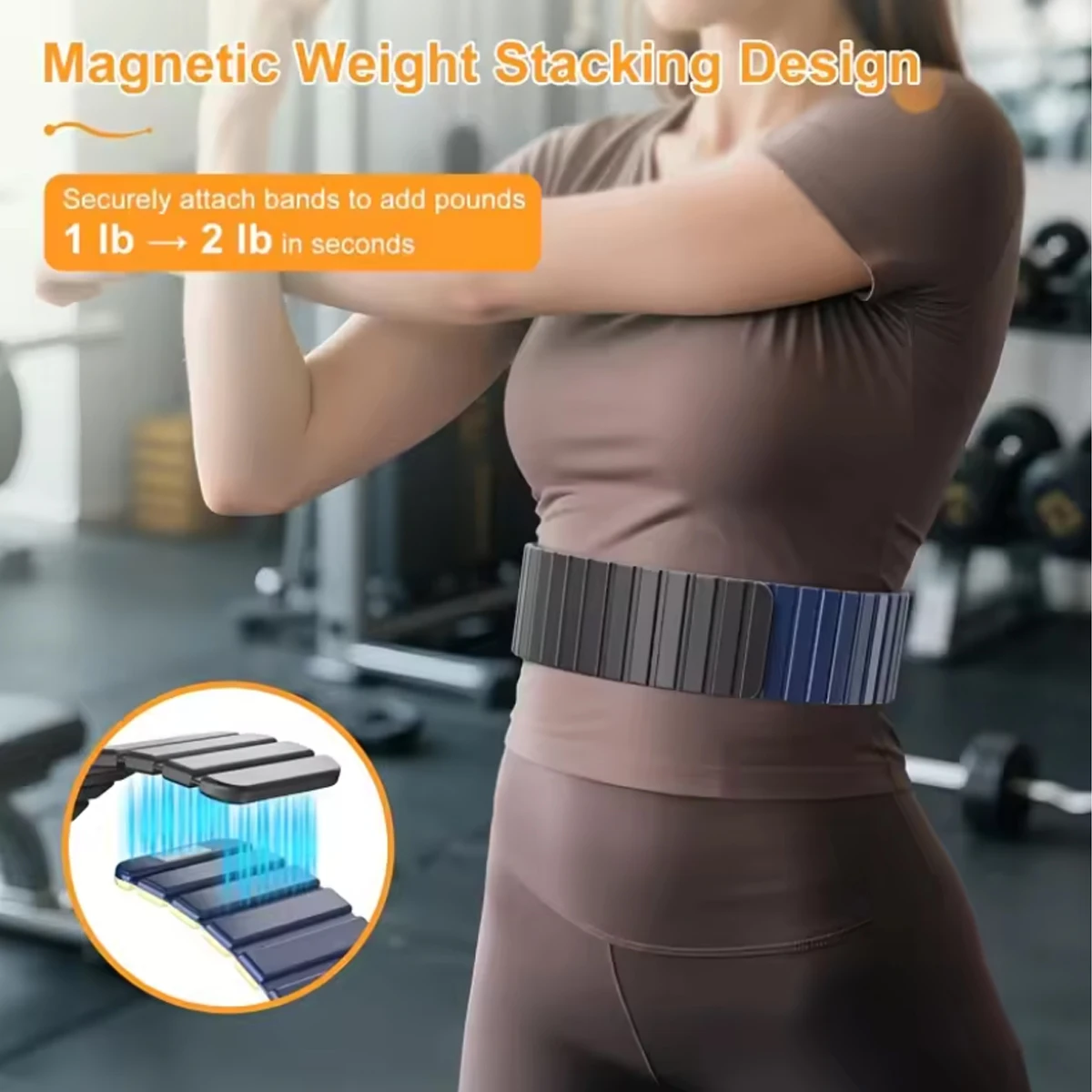 Magnetisch verstellbare Knöchel- und Handgelenkgewichte, wasserdichte, rutschfeste Silikongewichte für Joggen, Yoga und Fitness (1 Packung, 2 Packungen) – Detail 5