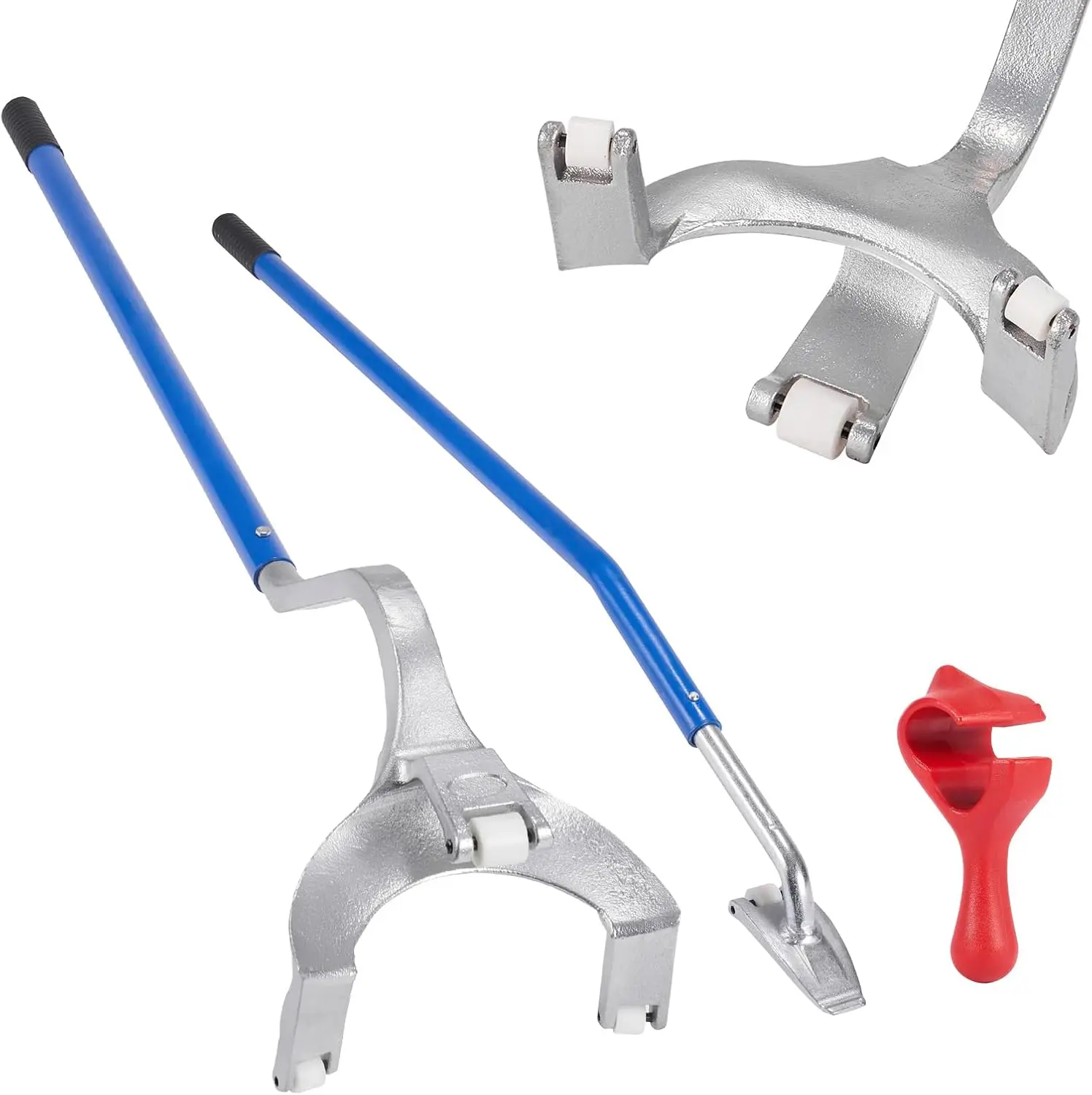 

Heavy Duty Tyre Lever, 571-622 mm, Steel Tyre Removal Bar Assembly Manual Disassembly, 3 Tyre Change Tools, Blue