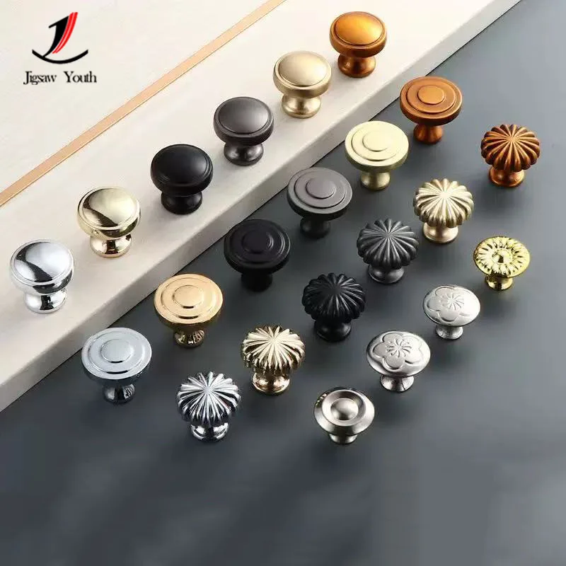 25mm-34mm nuevo mango dorado moderno perillas de cajón de gabinete de aleación de aluminio puerta de armario perillas de manija de muebles negras