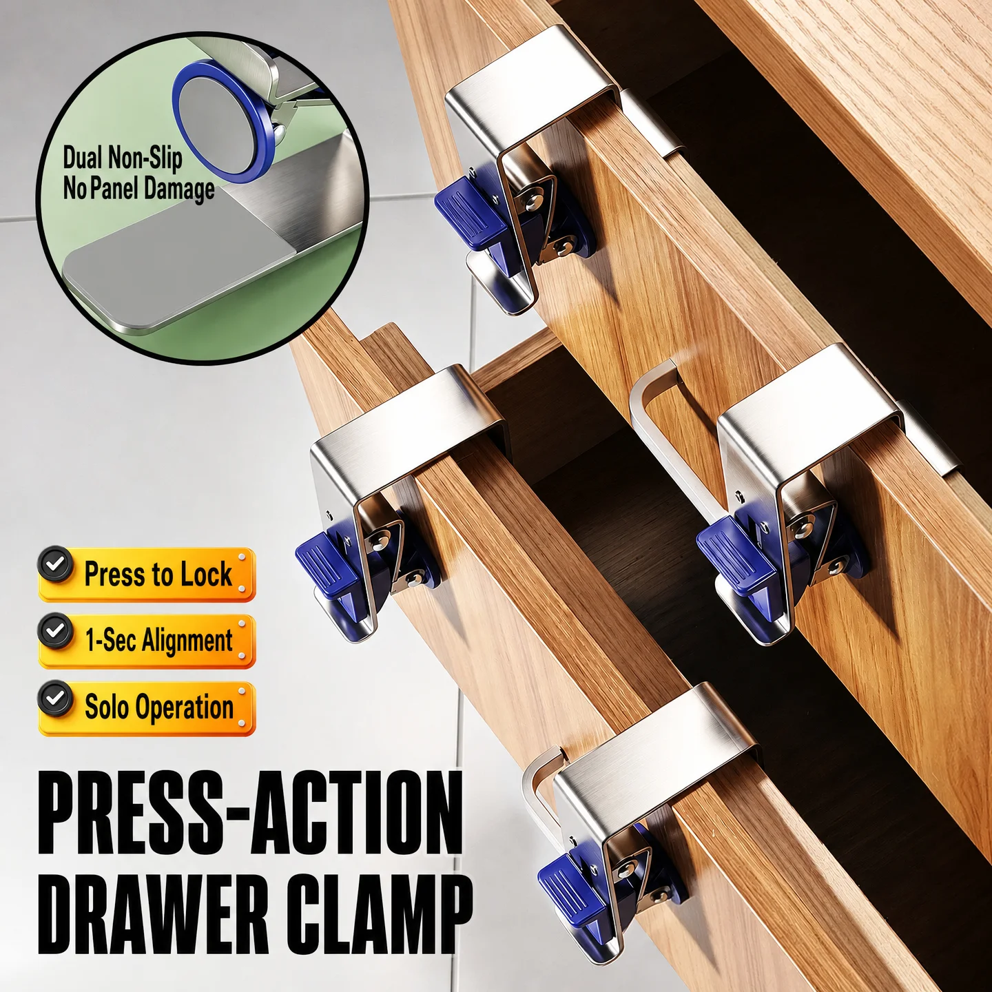 Woodworking Jig Steel Drawer Panel Clips Drawer Front Installation Clamps Cabinet Tool Home Furniture Installation & Repair Tool