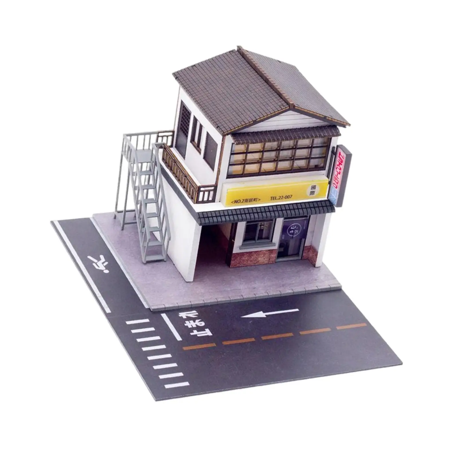 Miniature 1:64 Scale Dry Cleaners Diorama,City DIY Model Layout,Office Desktop Sand Table,Home Scenery Toy Collection Gifts