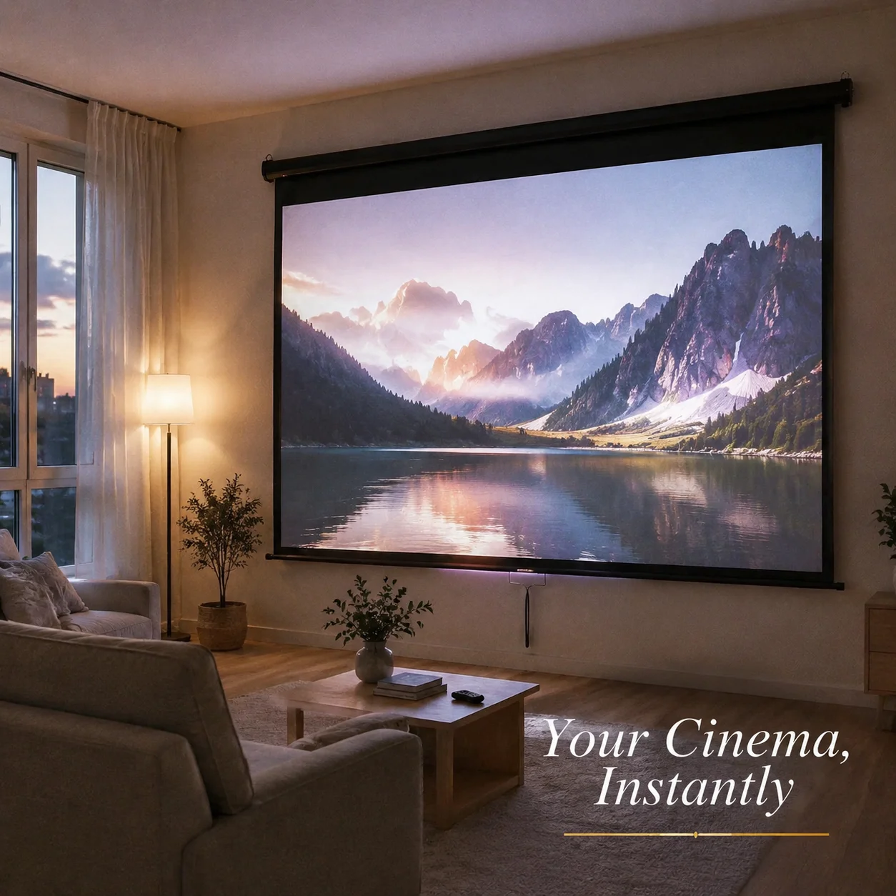 Écran de projection 99 pouces 1:1 4K HD pour cinéma maison, projecteur vidéo TV 178x178 cm