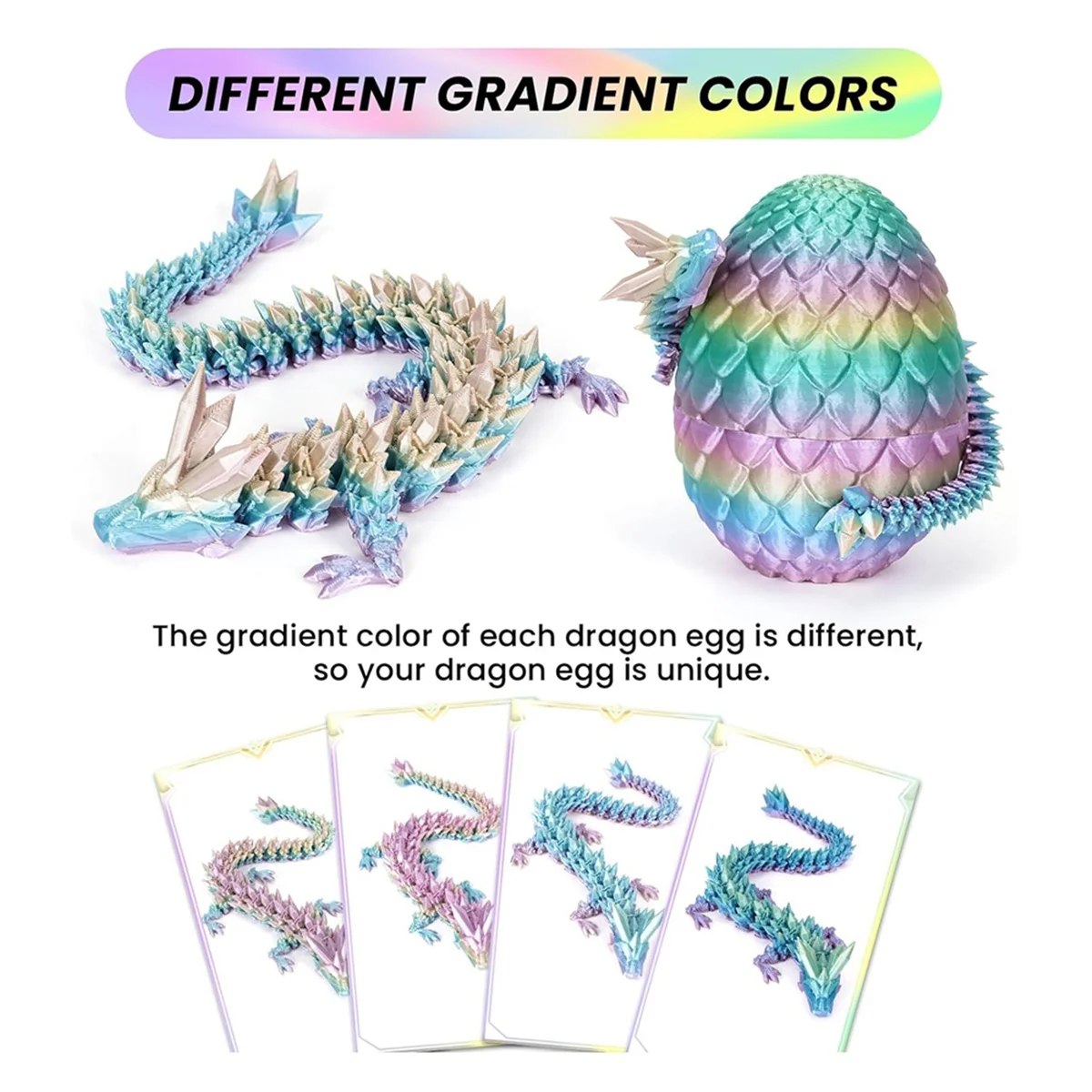 3D Printed Dragon Egg,Crystal Dragon Toys,Easter Eggs Dragon Crystal Dragon in Egg,Adults Fidget Toys for Autism ADHD