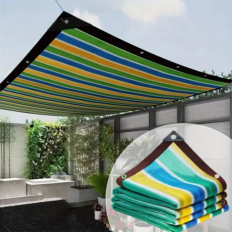 Colorful Sunshade Net. Edge Wrapped, Perforated,and Encrypted Sunscreen Net.Suitable for Courtyards and Rooftops.Easy To Install