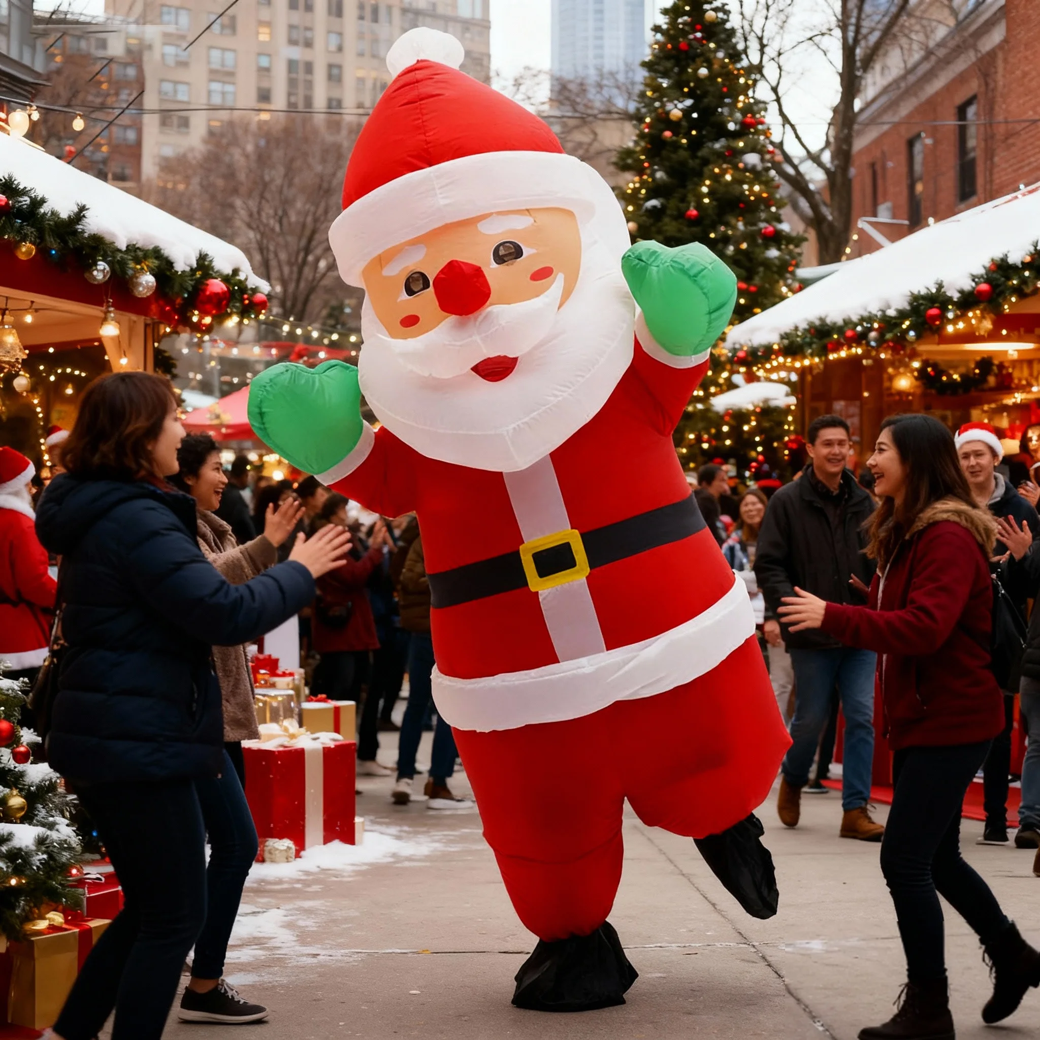 Costume gonflable de dessin animé du père noël, mascotte de défilé, personnage adulte, Cosplay, ensemble d'événements de fête de noël