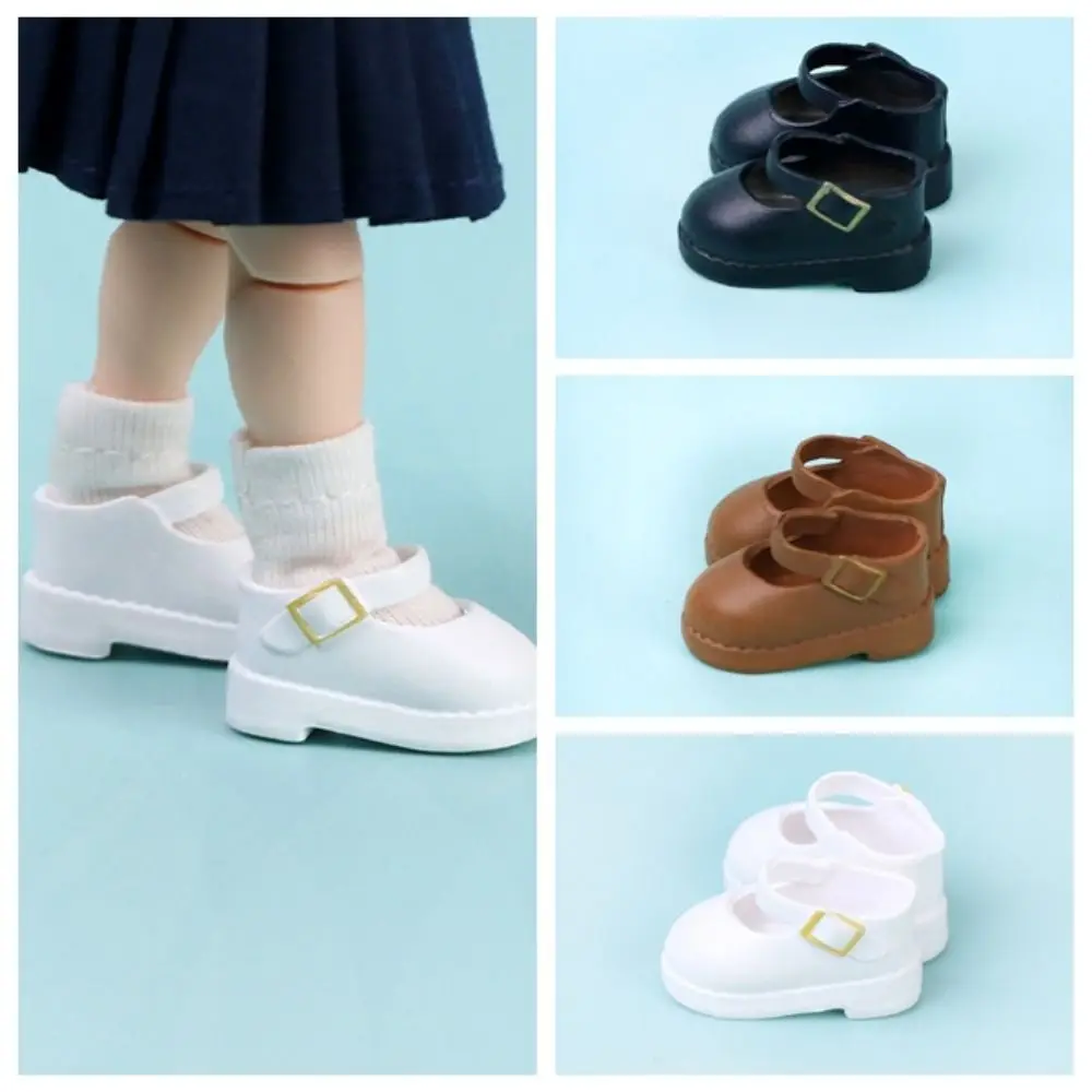 

1 Pair Simulation OB11 Doll Uniform Shoes Three Colors PVC Material Mary Jane Doll Shoes Decoration Detachable Cute