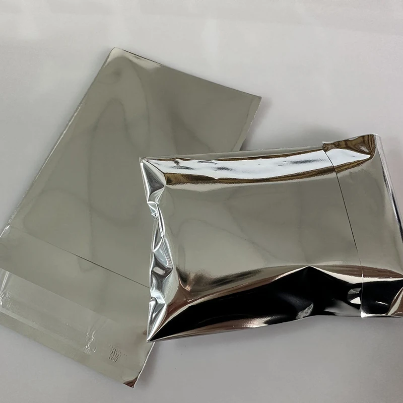 100 stücke Aluminium folie selbst dichtende Taschen silberfarbene kleine Unternehmen handgemachte Schmuck verpackung Lagerung Veranstalter Blind