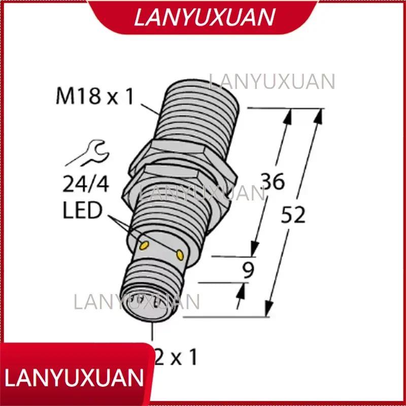 MT - Turck (TURCK) Inductive Sensors; BI7-M18-AD4X-H1141 Order Number 4414541 Threaded Barrel, M18 X 1 Chrome-plated Brass