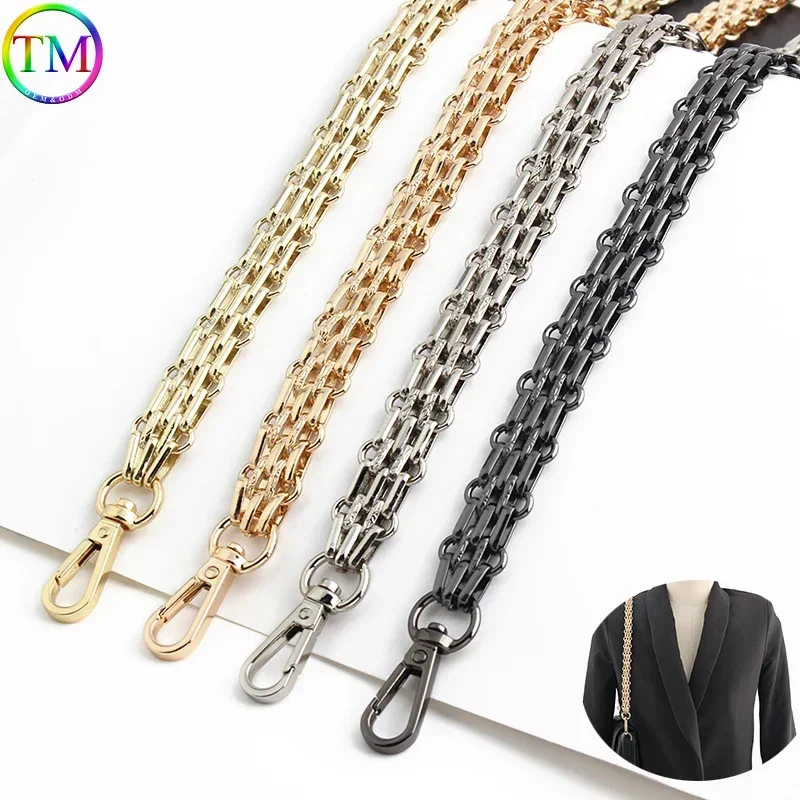 

2-5PCS 17mm Wide 30-60-120CM Metal Bag Chains Strap For Women Bags Crossbody Shoulder Belt Handle Wrap Chain Accessories