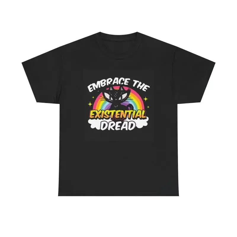 Embrace The Dread T Shirt Cat Rainbow Heavy Cotton