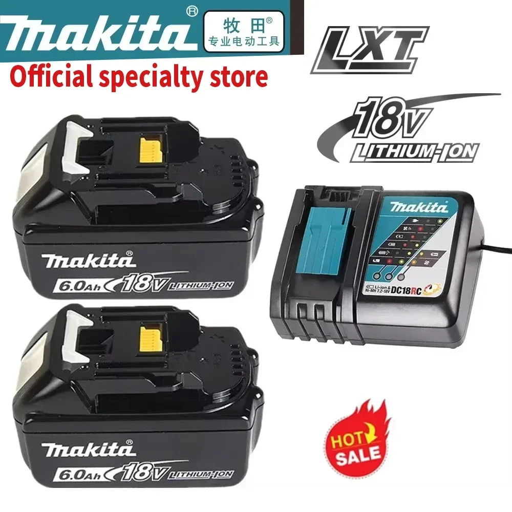 

100% Original Makita Rechargeable Power Tool Battery, Replaceable LED Lithium-ion, 6.0 Ah 18V LXT BL1860B BL1860BL1850 BL1830