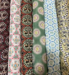 Tangfeng fabric joint bead pattern medieval restoration pattern decorative chiffon semi-transparent printing fabric