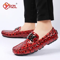 YRZL Mens Loafers Comfort Soft Moccasins High Quality Handmade PU Leather Shoes Men Flat Driving Shoes Casual Loafers for Men