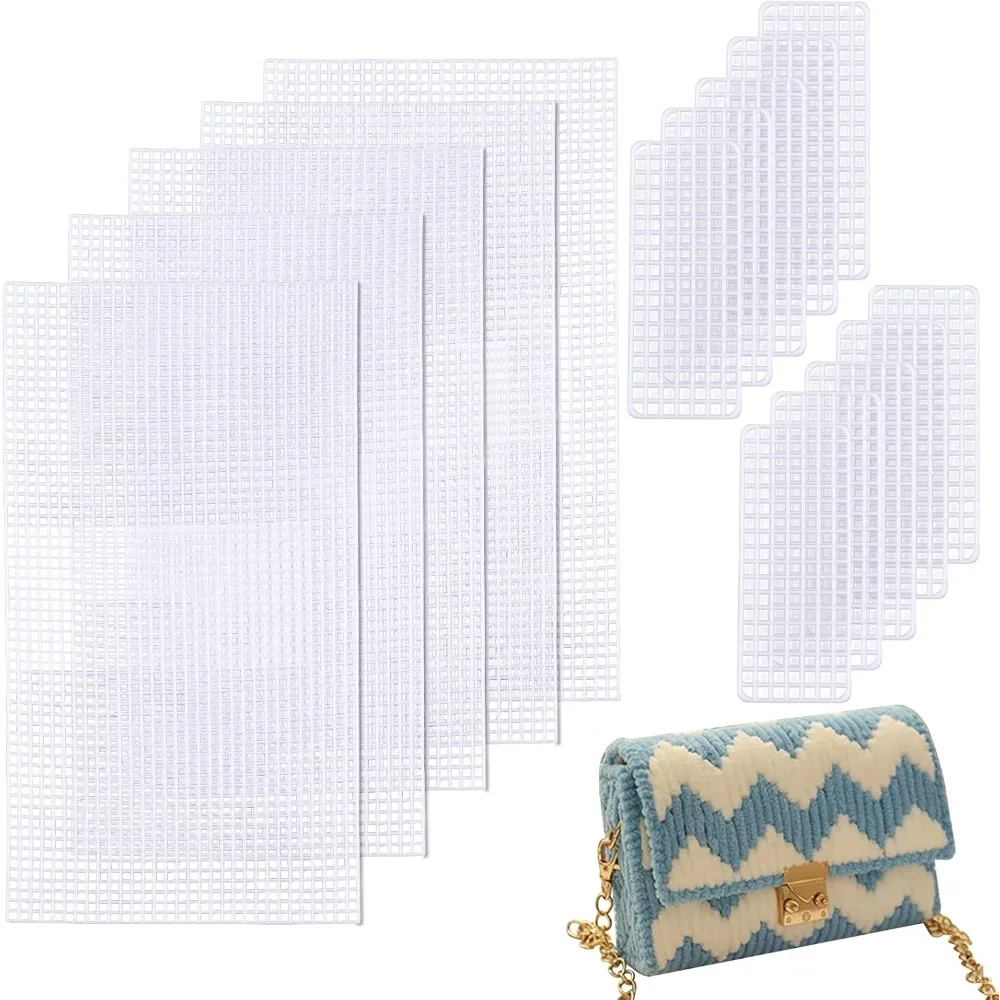 10 sztuk 2 rozmiary plastikowa siatka płócienna arkusze plastikowa siatka pokrywa DIY Crafting akcesoria do torebek przędza akrylowa Crafting Knit