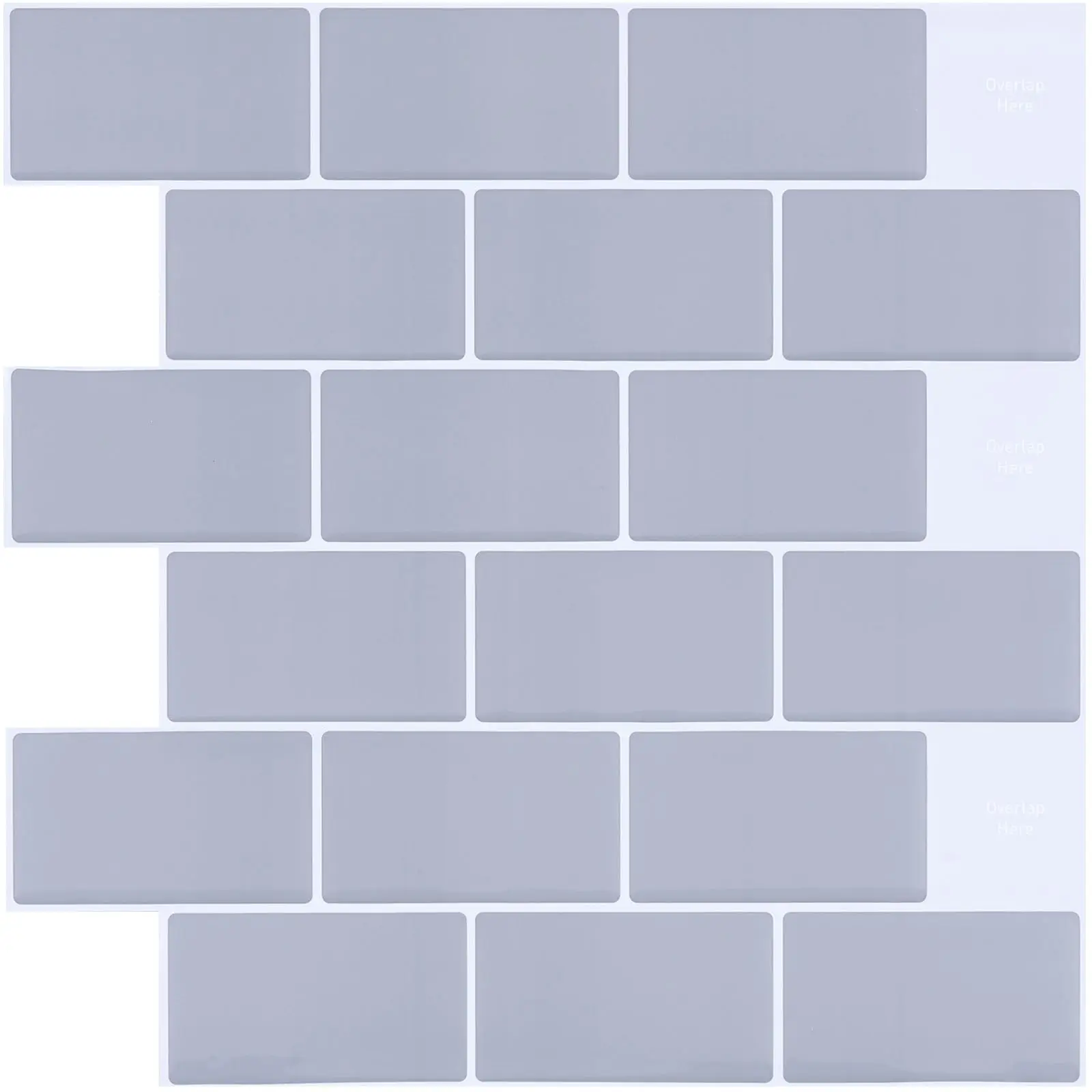 Muurstickers zelfklevend 3D grijs 10 stuks 30,5x30,5 cm, PVC mozaïek voor keuken badkamertegels waterdichte doe-het-zelf tegels