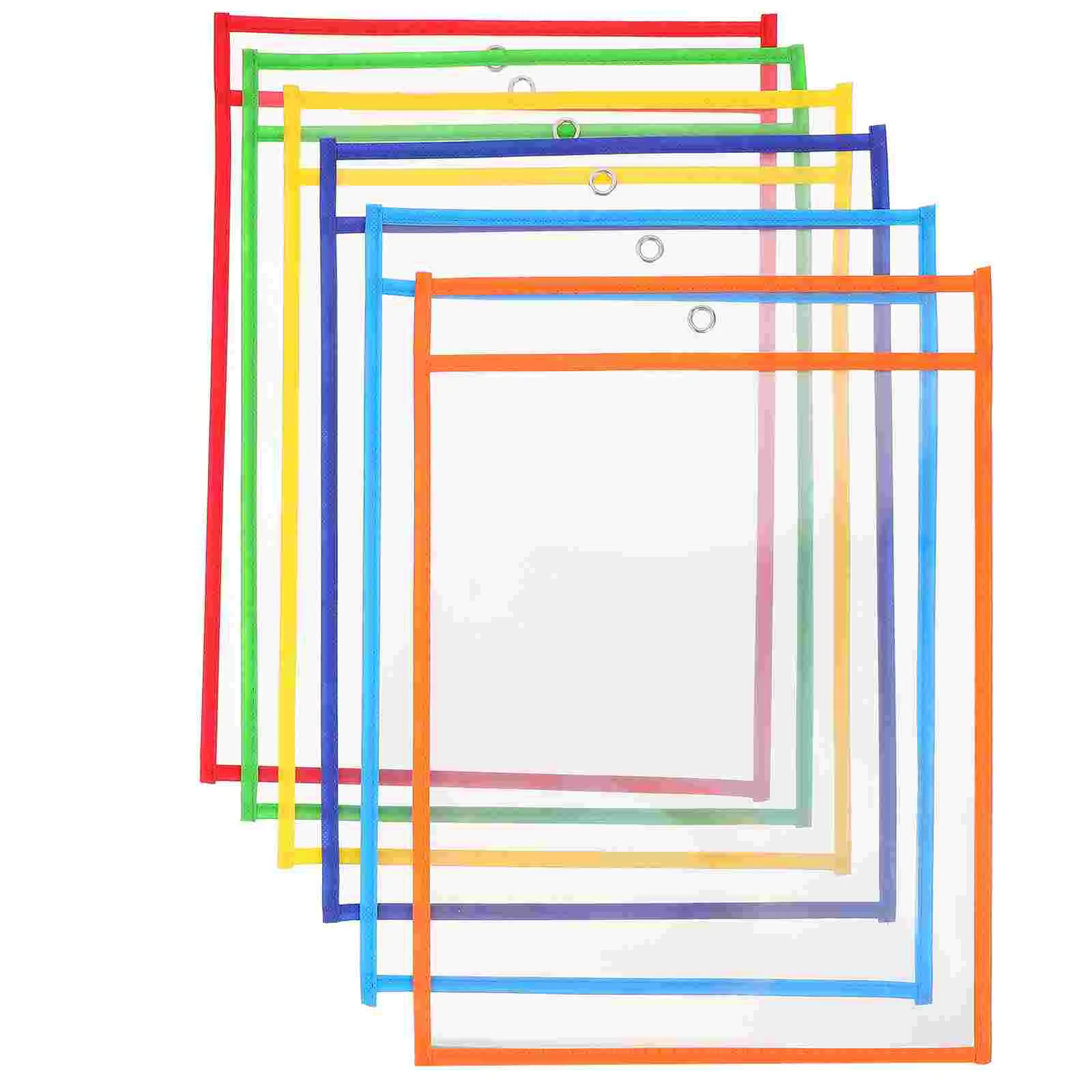 6pcs Clear File Sleeves Multi-function Document File Holder Protectors Paper Organizer plastic sleeves for paper