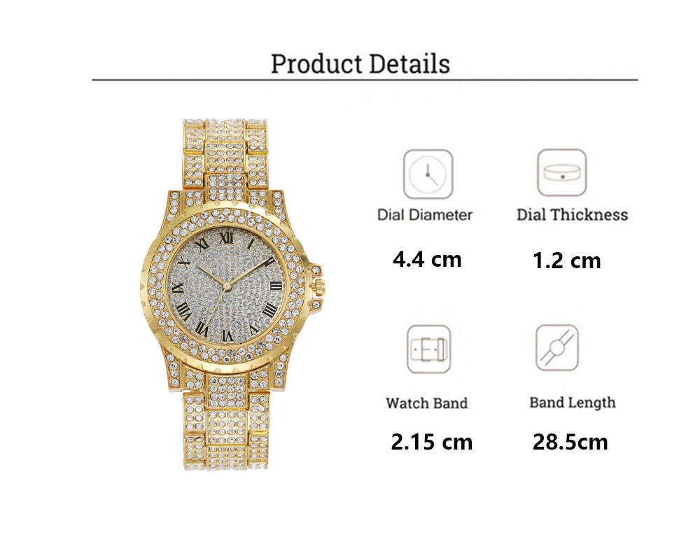 New Fashion Women\'s Watch Metal Strap Luxury All Star Rhinestone Metal Strap Quartz Watch for Women Timepiece