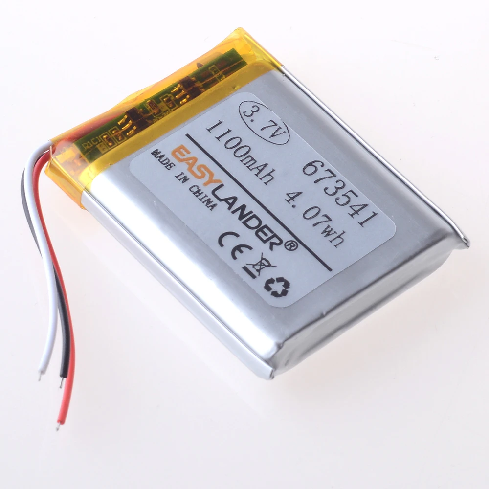 3 أسلاك 3.7 فولت 1100 مللي أمبير 673541   بطارية ليثيوم بوليمر ليبو قابلة للشحن 703741   لعبة القراءة الهواتف المحمولة MP3 MP4